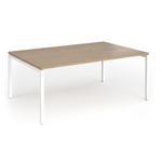 Connex Goal-Post 1800 x 1200 x 725mm Back to Back Desk (2 x 1800mm) - White Frame / Kendal Oak Top