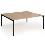 Connex Goal-Post 1800 x 1600 x 725mm Back to Back Desk (2 x 1800mm) - Black Frame / Beech Top