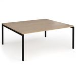 Connex Goal-Post 1800 x 1600 x 725mm Back to Back Desk (2 x 1800mm) - Black Frame / Kendal Oak Top