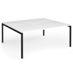 Connex Goal-Post 1800 x 1600 x 725mm Back to Back Desk (2 x 1800mm) - Black Frame / White Top