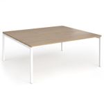Connex Goal-Post 1800 x 1600 x 725mm Back to Back Desk (2 x 1800mm) - White Frame / Kendal Oak Top