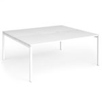Connex Goal-Post 1800 x 1600 x 725mm Back to Back Desk (2 x 1800mm) - White Frame / White Top