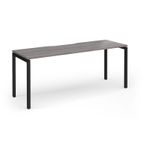 Connex Goal-Post 1800 x 600 x 725mm Single Desk - Black Frame / Grey Oak Top