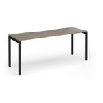 Connex Goal-Post 1800 x 600 x 725mm Single Desk - Black Frame / Nebraska Oak Top