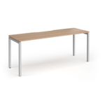 Connex Goal-Post 1800 x 600 x 725mm Single Desk - Silver Frame / Beech Top