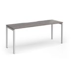 Connex Goal-Post 1800 x 600 x 725mm Single Desk - Silver Frame / Grey Oak Top