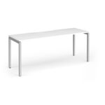 Connex Goal-Post 1800 x 600 x 725mm Single Desk - Silver Frame / White Top