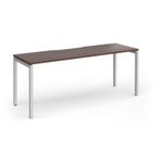 Connex Goal-Post 1800 x 600 x 725mm Single Desk - Silver Frame / Walnut Top