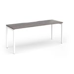 Connex Goal-Post 1800 x 600 x 725mm Single Desk - White Frame / Grey Oak Top