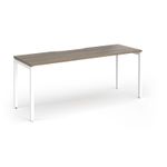 Connex Goal-Post 1800 x 600 x 725mm Single Desk - White Frame / Nebraska Oak Top