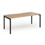 Connex Goal-Post 1800 x 800 x 725mm Single Desk - Black Frame / Beech Top