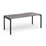 Connex Goal-Post 1800 x 800 x 725mm Single Desk - Black Frame / Grey Oak Top