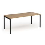 Connex Goal-Post 1800 x 800 x 725mm Single Desk - Black Frame / Oak Top