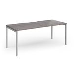 Connex Goal-Post 1800 x 800 x 725mm Single Desk - Silver Frame / Grey Oak Top