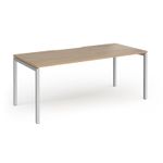 Connex Goal-Post 1800 x 800 x 725mm Single Desk - Silver Frame / Kendal Oak Top