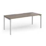 Connex Goal-Post 1800 x 800 x 725mm Single Desk - Silver Frame / Nebraska Oak Top