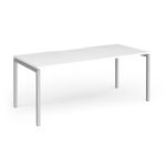 Connex Goal-Post 1800 x 800 x 725mm Single Desk - Silver Frame / White Top