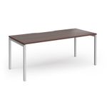 Connex Goal-Post 1800 x 800 x 725mm Single Desk - Silver Frame / Walnut Top