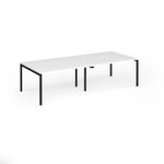 Connex Goal-Post 2800 x 1200 x 725mm Back to Back Desk (4 x 1400mm) - Black Frame / White Top