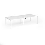 Connex Goal-Post 2800 x 1200 x 725mm Back to Back Desk (4 x 1400mm) - White Frame / White Top