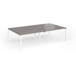 Connex Goal-Post 2800 x 1600 x 725mm Back to Back Desk (4 x 1400mm) - White Frame / Grey Oak Top