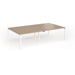 Connex Goal-Post 2800 x 1600 x 725mm Back to Back Desk (4 x 1400mm) - White Frame / Kendal Oak Top