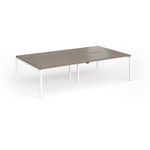 Connex Goal-Post 2800 x 1600 x 725mm Back to Back Desk (4 x 1400mm) - White Frame / Nebraska Oak Top