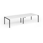 Connex Goal-Post 3200 x 1200 x 725mm Back to Back Desk (4 x 1600mm) - Black Frame / White Top