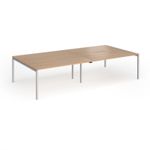 Connex Goal-Post 3200 x 1600 x 725mm Back to Back Desk (4 x 1600mm) - Silver Frame / Beech Top
