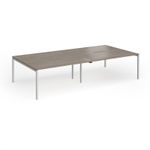 Connex Goal-Post 3200 x 1600 x 725mm Back to Back Desk (4 x 1600mm) - Silver Frame / Nebraska Oak Top