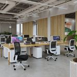 Connex Goal-Post 3600 x 1600 x 725mm Back to Back Desk (4 x 1800mm) - Silver Frame / Oak Top