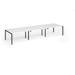 Connex Goal-Post 4200 x 1200 x 725mm Back to Back Desk (6 x 1400mm) - Black Frame / White Top