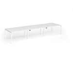 Connex Goal-Post 4200 x 1200 x 725mm Back to Back Desk (6 x 1400mm) - White Frame / White Top