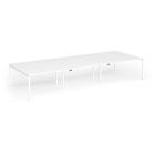 Connex Goal-Post 4200 x 1600 x 725mm Back to Back Desk (6 x 1400mm) - White Frame / White Top
