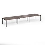 Connex Goal-Post 4800 x 1200 x 725mm Back to Back Desk (6 x 1600mm) - Black Frame / Walnut Top