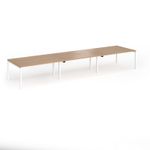 Connex Goal-Post 4800 x 1200 x 725mm Back to Back Desk (6 x 1600mm) - White Frame / Beech Top