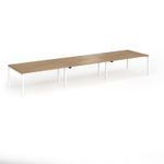 Connex Goal-Post 4800 x 1200 x 725mm Back to Back Desk (6 x 1600mm) - White Frame / Oak Top