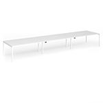Connex Goal-Post 5400 x 1200 x 725mm Back to Back Desk (6 x 1800mm) - White Frame / White Top