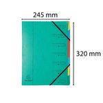 Exacompta Europa 7-Part Organiser 400gsm Pressboard A4 Green 5220Z