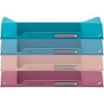 Exacompta Skandi Recycled Plastic Letter Trays Assorted (Pack of 4) 111606SETD