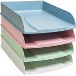 Exacompta Autentik Letter Trays A4+ Assorted (Pack of 4) 111303SETD