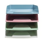 Exacompta Autentik Letter Trays A4+ Assorted (Pack of 4) 111303SETD