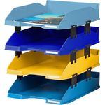 Exacompta Bee Blue Letter Trays Recycled A4 Set of 4 Assorted 113202SETD