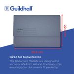 Exacompta Guildhall Document Wallet Foolscap Blue (Pack of 50) GDW1-BLU