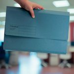 Exacompta Guildhall Document Wallet Foolscap Blue (Pack of 50) GDW1-BLU
