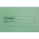 Exacompta Guildhall Pocket Spiral File 285gsm Green (Pack of 25) 347-GRNZ