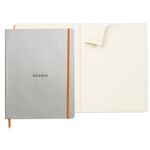 Clairefontaine Rhodiarama Notebook 80 Lined Pages A4+ Silver Cover 117701C