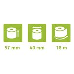 Exacompta Zero Plastic Thermal Receipt Roll 57mmx40mmx18m (Pack of 20) 40761E