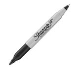 Sharpie Permanent Marker Twin Tip Fine/Ultra Fine Black (Pack of 12) S0811100