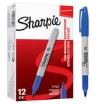 Sharpie Permanent Marker Fine Blue (Pack of 12) S0810950